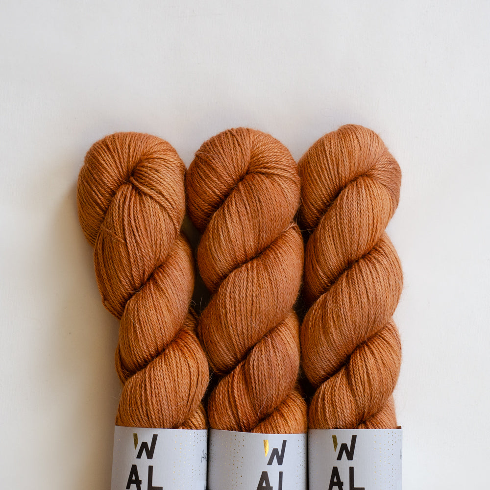 Hazelnut Ready to Ship Hand Dyed Yarn Worsted Brown Yarn Superwash