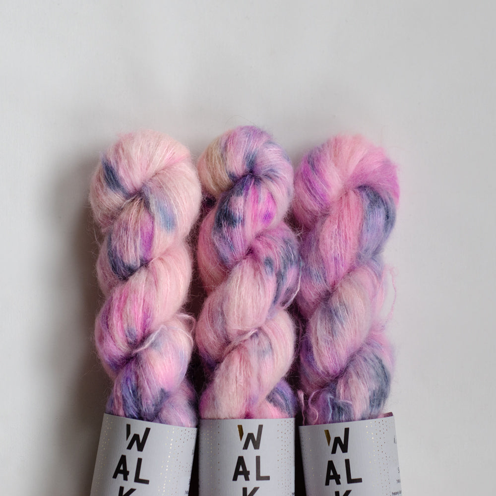 Alpaca Yarn Gift Set, Pink Purple Hand-Dyed Suri Alpaca Yarn Set