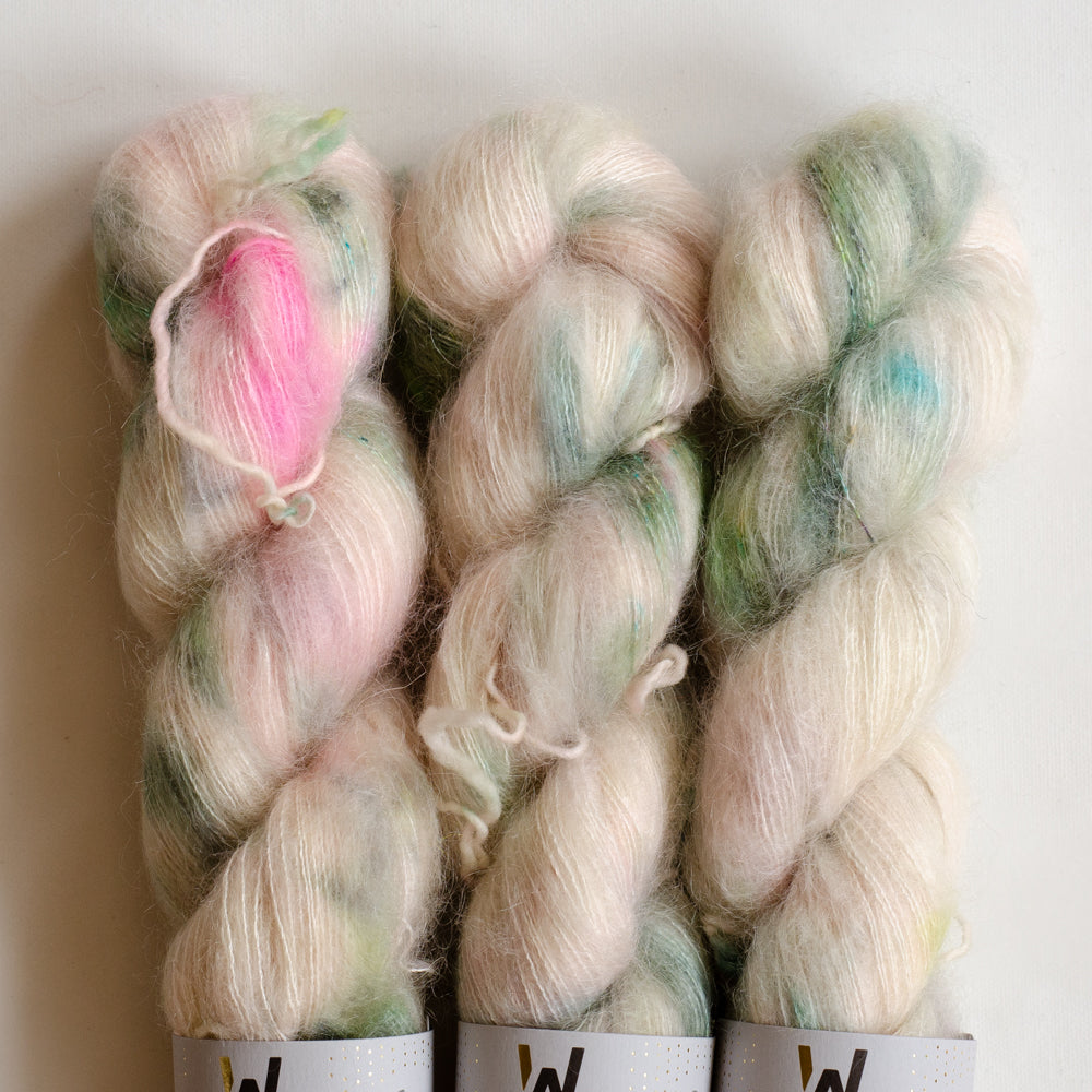 OOAK Handspun Kid Mohair Corespun Art selling Yarn 6.5 oz approx. 63 Yards